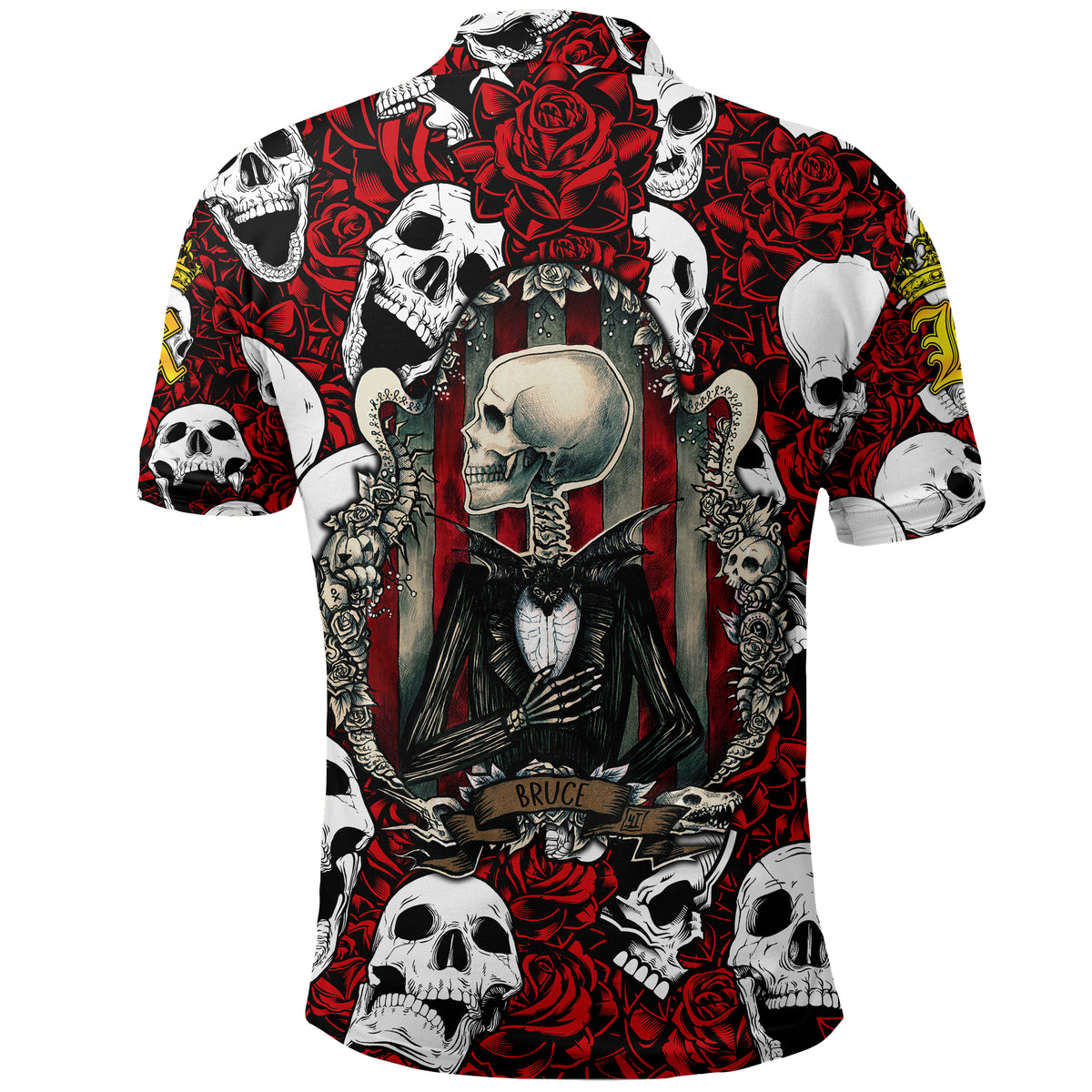 Custom Skull Rose King Death Cannot Divide Us Polo Shirt LT2 - Wonder Print Shop