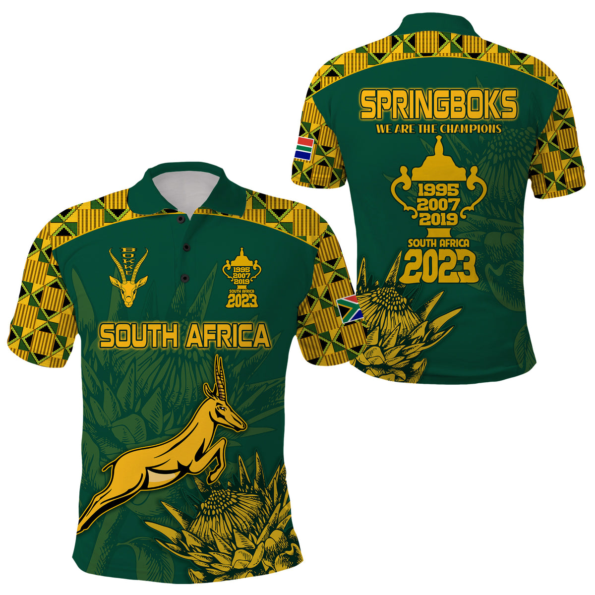 Springboks South Africa Rugby Polo Shirt Proud Be The Champions - Wonder Print Shop