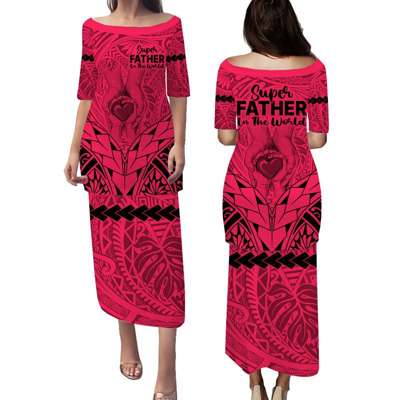 polynesian-fathers-day-gift-for-dad-puletasi-dress-super-father-in-the-world-pink-polynesian-pattern