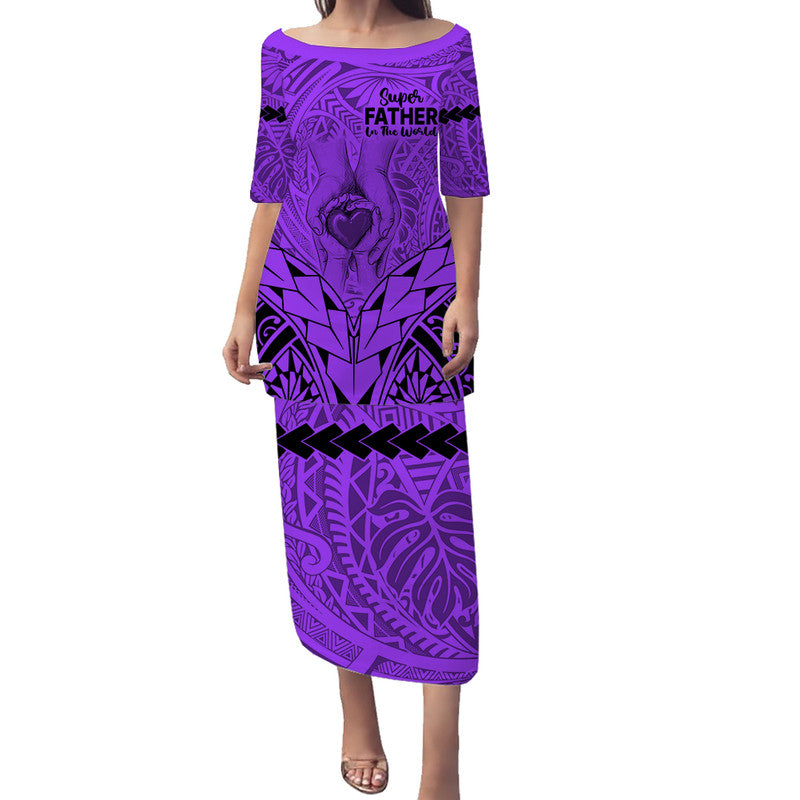 polynesian-fathers-day-gift-for-dad-puletasi-dress-super-father-in-the-world-purple-polynesian-pattern