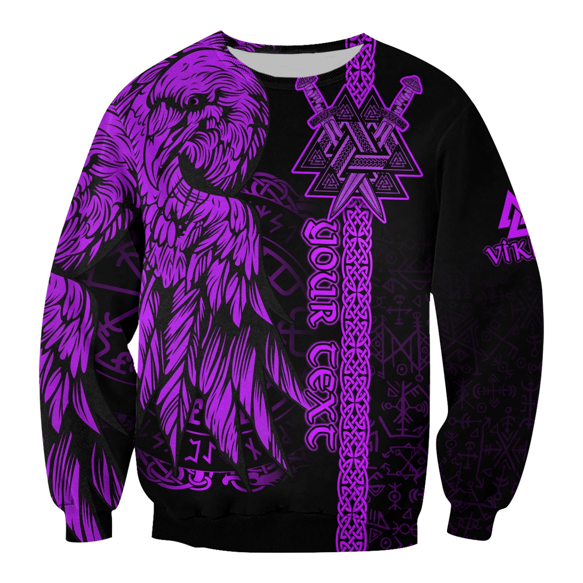 custom-viking-sweatshirt-valknut-raven-symbol-celtic-vegvisir-purple-color