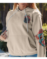 Skull Flowers Hoodie Fresh Out Of F Watercolor - Wonder Print Shop