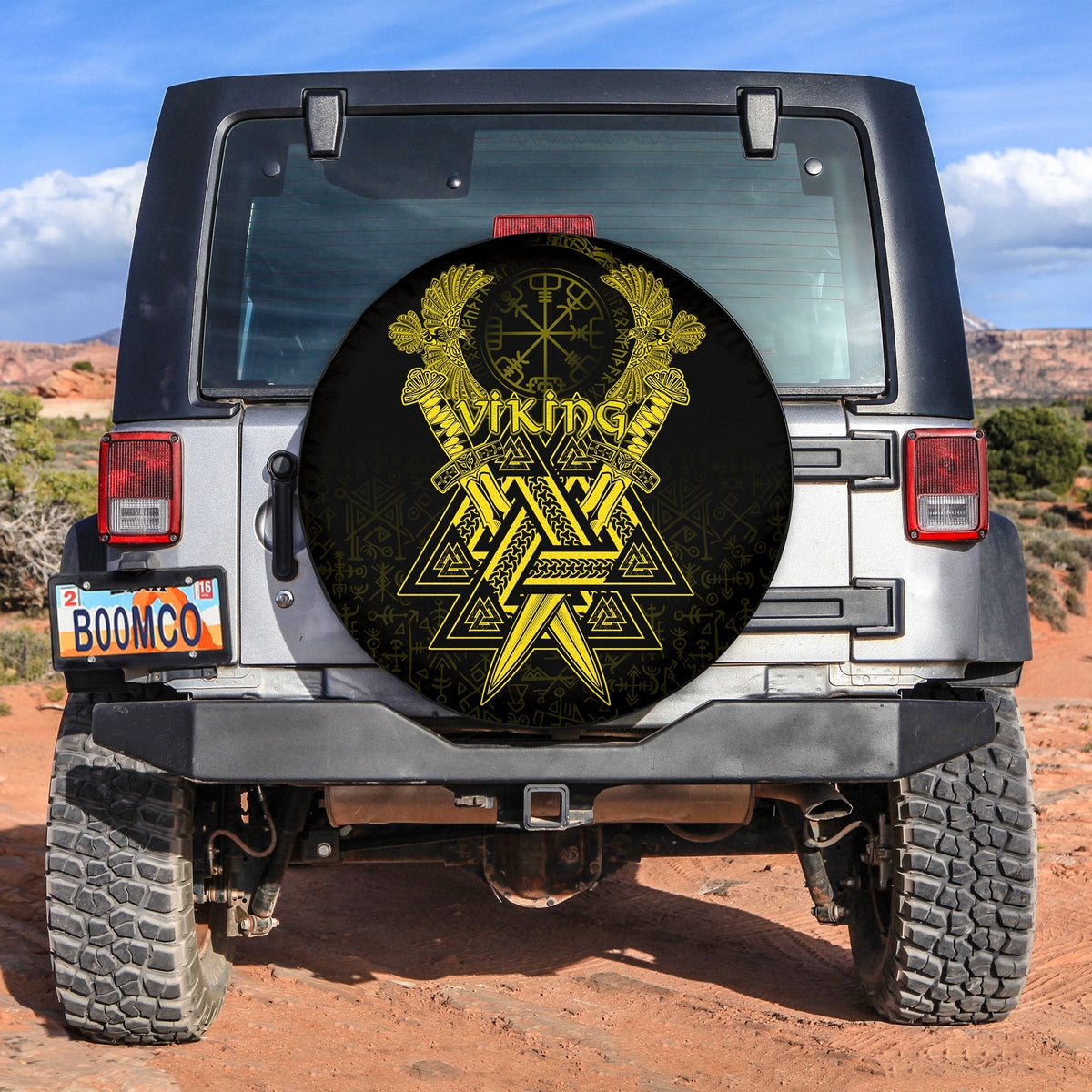custom-viking-spare-tire-cover-valknut-raven-symbol-celtic-vegvisir-yellow-color