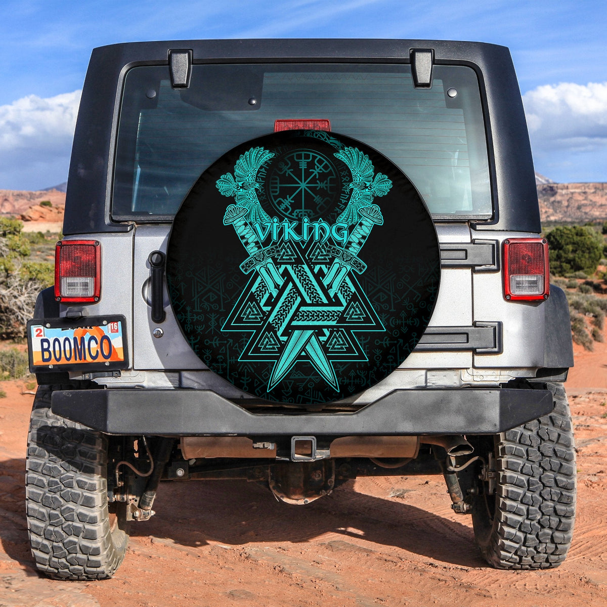 custom-viking-spare-tire-cover-valknut-raven-symbol-celtic-vegvisir-cyan-color