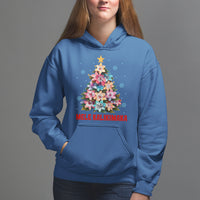 Tropical Hawaiian Plumeria Christmas Tree Mele Kalikimaka Hoodie - Wonder Print Shop
