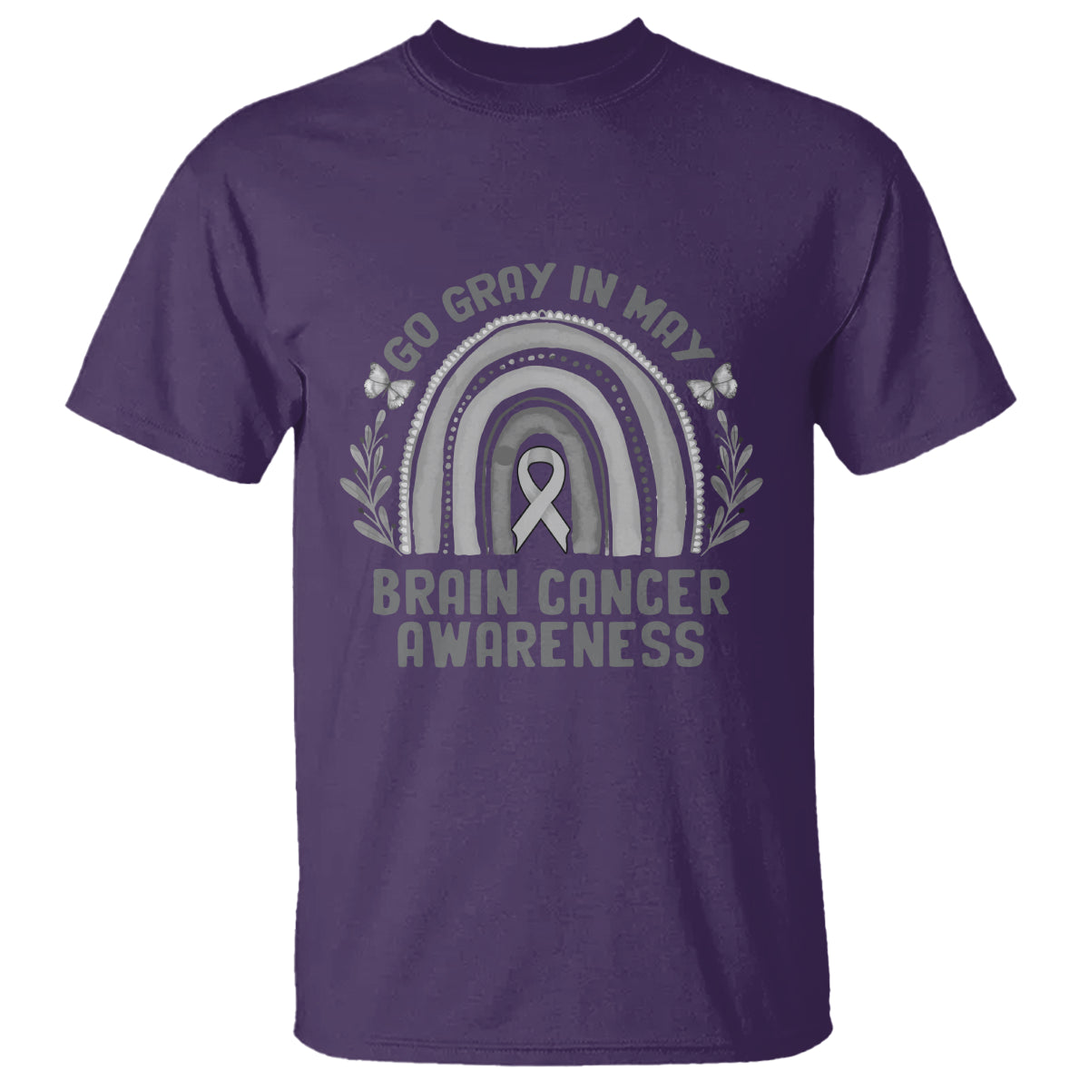 Brain Cancer T Shirt Brain Cancer Awareness Shirt Go Gray In May Ribbon Rainbow - Wonder Print Shop