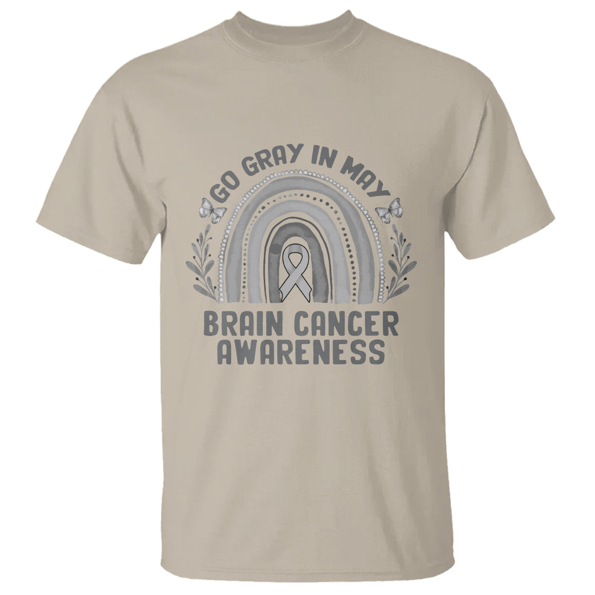Brain Cancer T Shirt Brain Cancer Awareness Shirt Go Gray In May Ribbon Rainbow - Wonder Print Shop