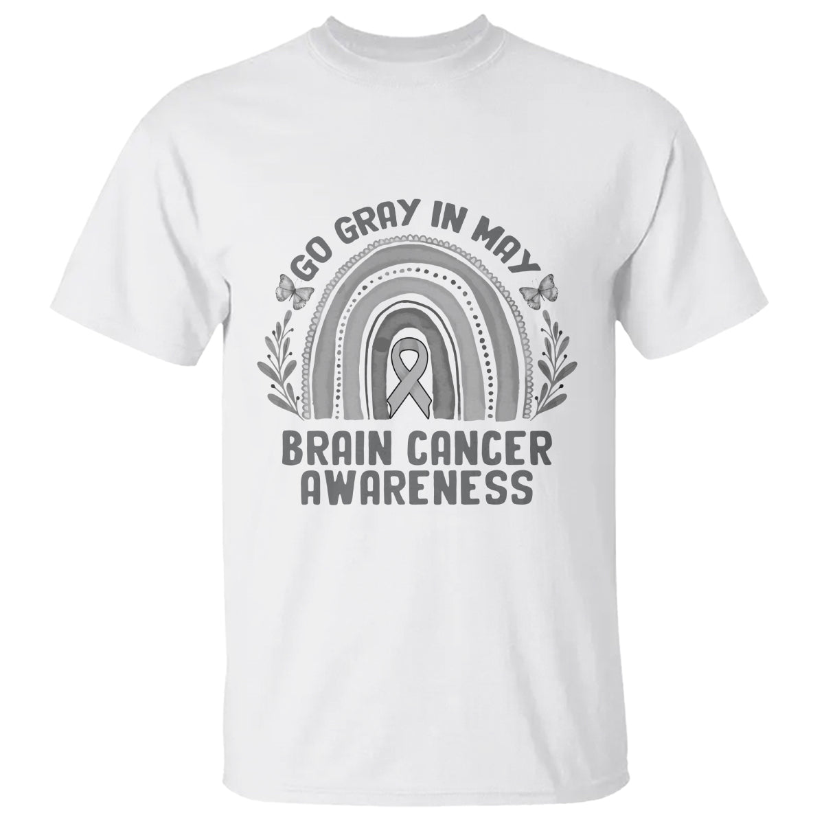 Brain Cancer T Shirt Brain Cancer Awareness Shirt Go Gray In May Ribbon Rainbow - Wonder Print Shop