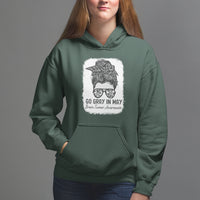 Brain Cancer Hoodie Brain Cancer Awareness Shirt Go Gray In May Messy Bun Womens - Wonder Print Shop