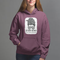 Brain Cancer Hoodie Brain Cancer Awareness Shirt Go Gray In May Messy Bun Womens - Wonder Print Shop