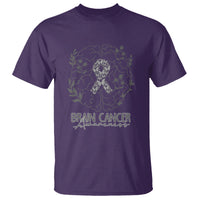 Brain Cancer T Shirt Brain Cancer Awareness Support Gray Ribbon Brain Men Womens - Wonder Print Shop