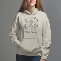 Brain Cancer Hoodie Brain Cancer Awareness Support Gray Ribbon Brain Men Womens - Wonder Print Shop
