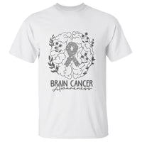 Brain Cancer T Shirt Brain Cancer Awareness Support Gray Ribbon Brain Men Womens - Wonder Print Shop