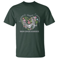 Brain Cancer T Shirt Brain Cancer Awareness Support Hope Courage Grey Ribbon - Wonder Print Shop