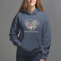 Brain Cancer Hoodie Brain Cancer Awareness Support Hope Courage Grey Ribbon - Wonder Print Shop