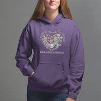 Brain Cancer Hoodie Brain Cancer Awareness Support Hope Courage Grey Ribbon - Wonder Print Shop