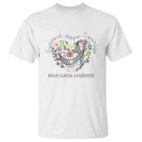 Brain Cancer T Shirt Brain Cancer Awareness Support Hope Courage Grey Ribbon - Wonder Print Shop