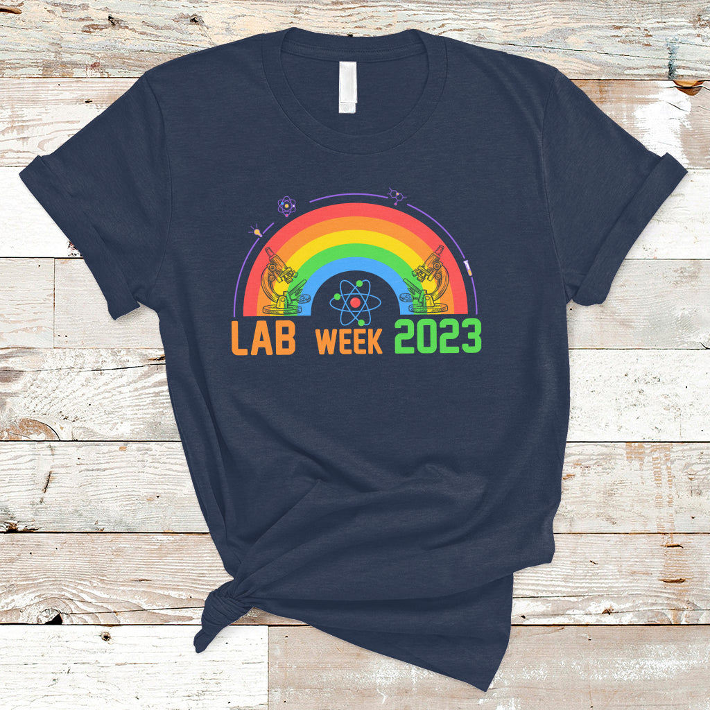 Medical Lab Tech T Shirt Lab Week 2023 Medical Laboratory Science Lab Rainbow - Wonder Print Shop