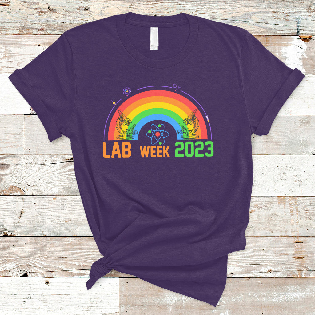Medical Lab Tech T Shirt Lab Week 2023 Medical Laboratory Science Lab Rainbow - Wonder Print Shop