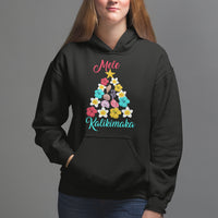Tropical Island Hawaii Flowers Christmas Tree Mele Kalikimaka Hoodie - Wonder Print Shop