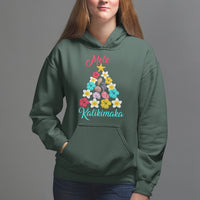 Tropical Island Hawaii Flowers Christmas Tree Mele Kalikimaka Hoodie - Wonder Print Shop