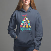 Tropical Island Hawaii Flowers Christmas Tree Mele Kalikimaka Hoodie - Wonder Print Shop