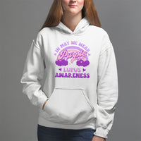 Lupus Awareness Hoodie In May We Wear Purple Lupus Awareness Purple Ribbon Awareness - Wonder Print Shop