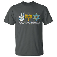 Peace Love Hanukkah Retro Chanukah Jewish Menorah Star of David T Shirt - Wonder Print Shop