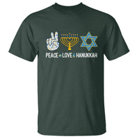 Peace Love Hanukkah Retro Chanukah Jewish Menorah Star of David T Shirt - Wonder Print Shop