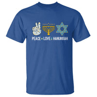 Peace Love Hanukkah Retro Chanukah Jewish Menorah Star of David T Shirt - Wonder Print Shop