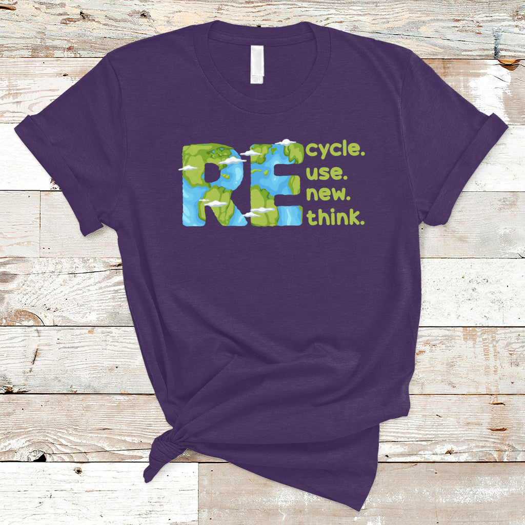 Earth Day T Shirt Recycle Reuse Renew Rethink Outfit For Earth Day 2023 - Wonder Print Shop