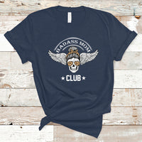 Mother's Day T Shirt Cool Moms Badass Mom Club Funny Messy Bun Skull Mom Life Gag Gifts For Mom, Mother's Day Gifts, Women - Wonder Print Shop