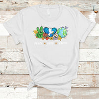 Earth Day T Shirt Earth Day Peace Love Earth Teacher Environment Day Recycle - Wonder Print Shop