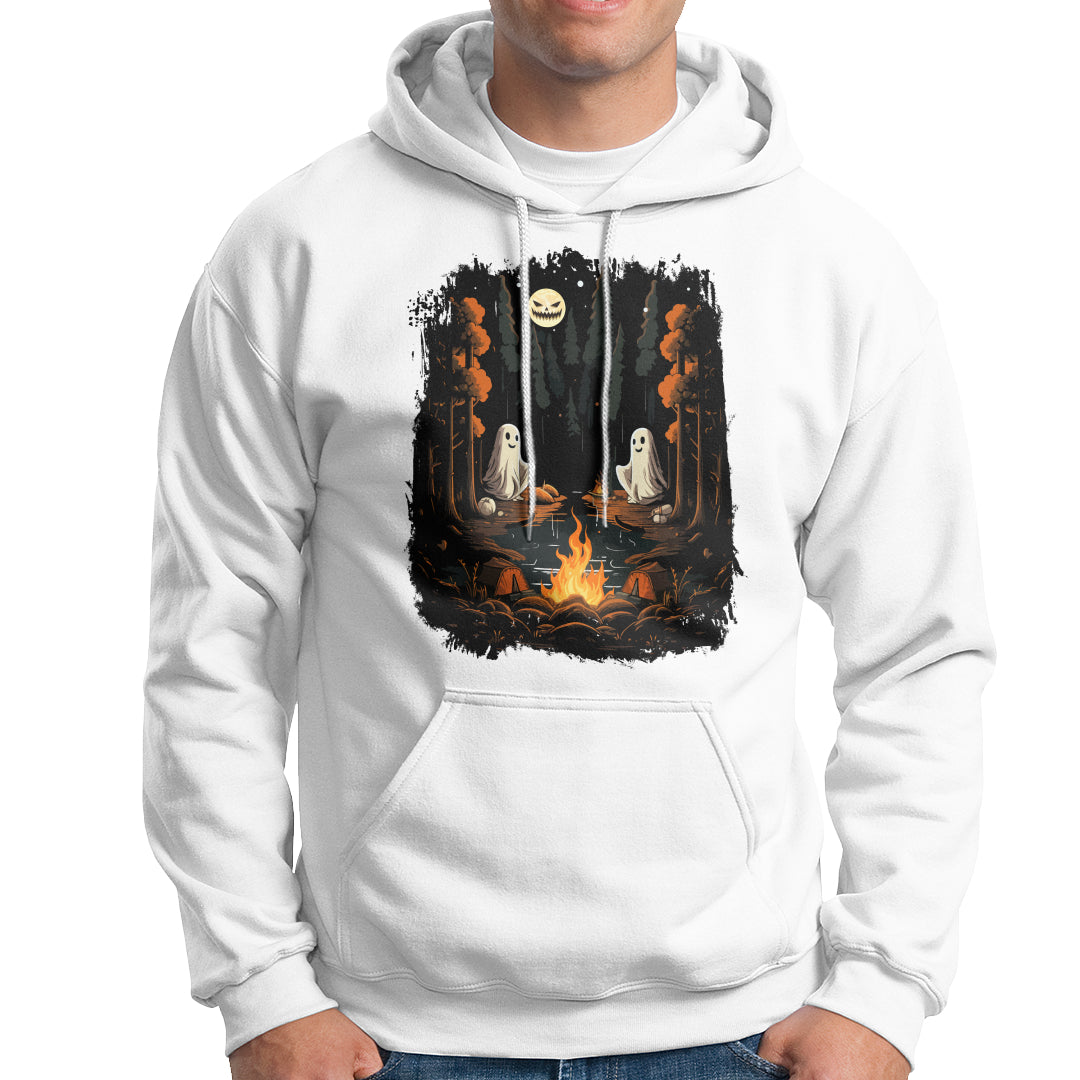 Halloween Hoodie Cute Boo Spooky Ghost Camping In The Forest Gothic Halloween T-Shirt for Halloween lovers, Spooky Season Shirt, Ghosts - Wonder Print Shop
