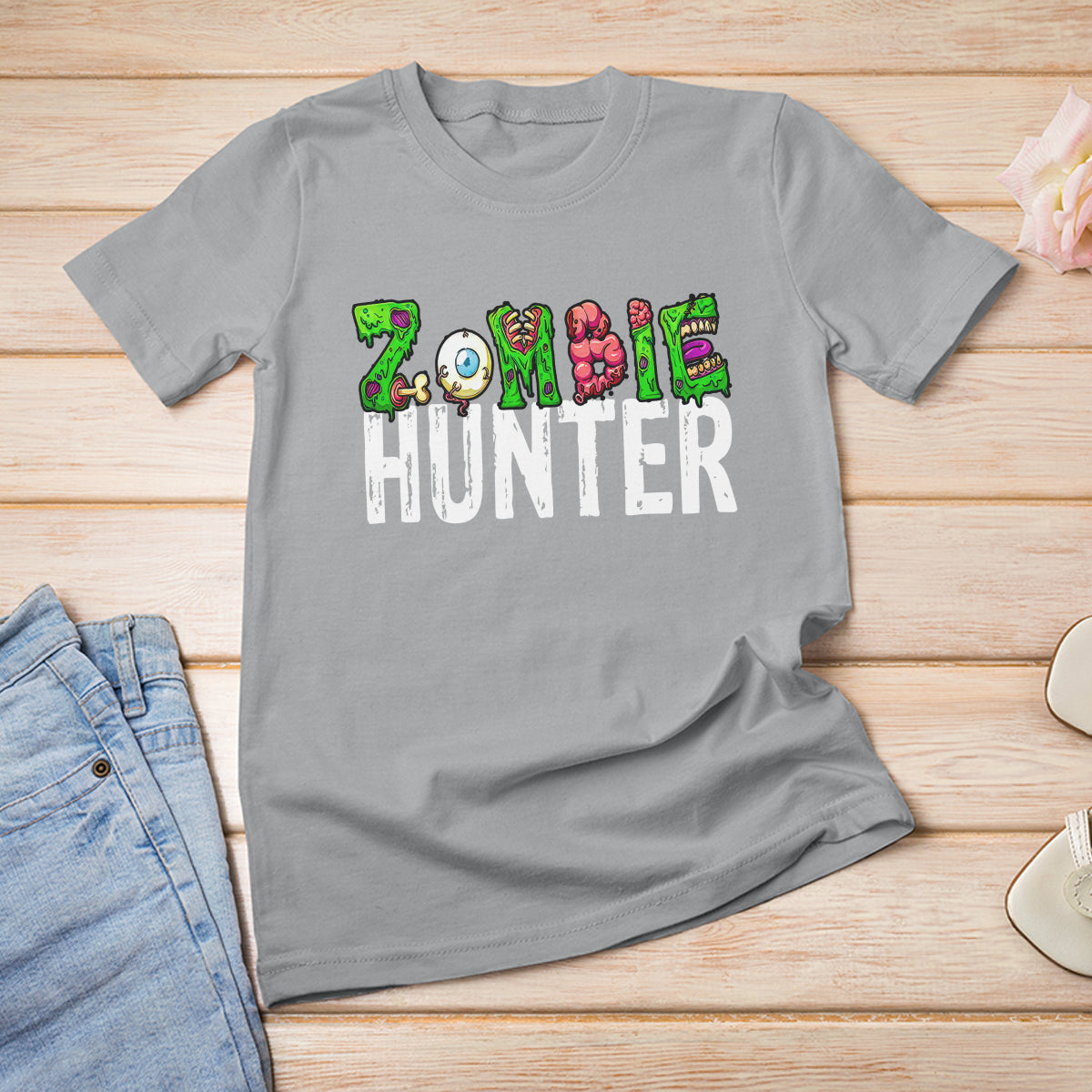 Zombie Hunter Eye Brain Hunting Halloween Costume T Shirt - Wonder Print Shop