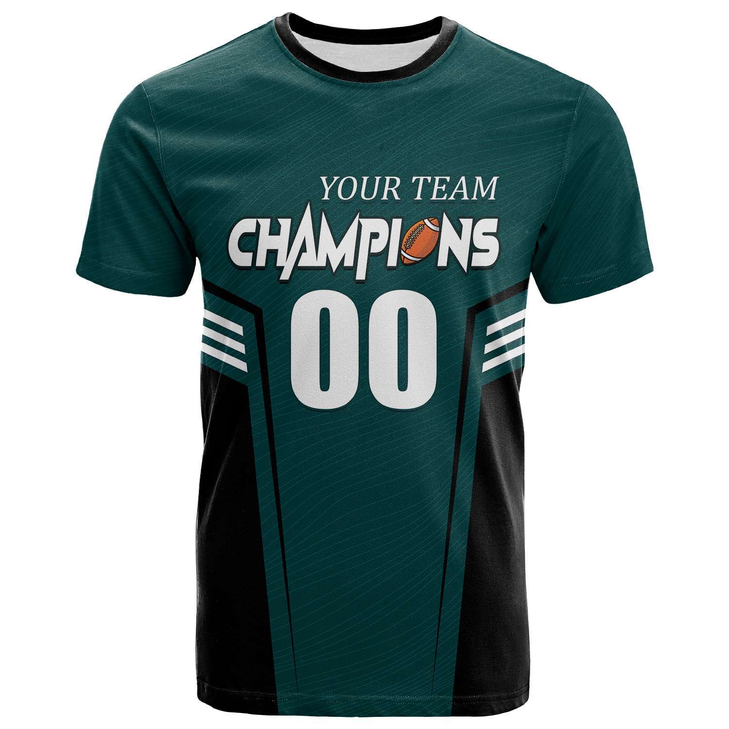 Custom Dark Teal 2025 Champions T Shirt - Wonder Print Shop