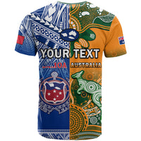 Custom Australia Wallabies And Toa Samoa Rugby T Shirt Aboriginal Mix Polynesian - Wonder Print Shop