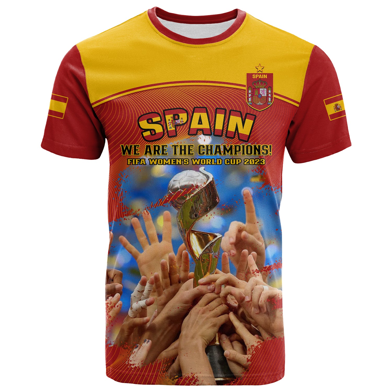 Spain Football T Shirt La Roja 2023 World Cup Champions Proud LT14