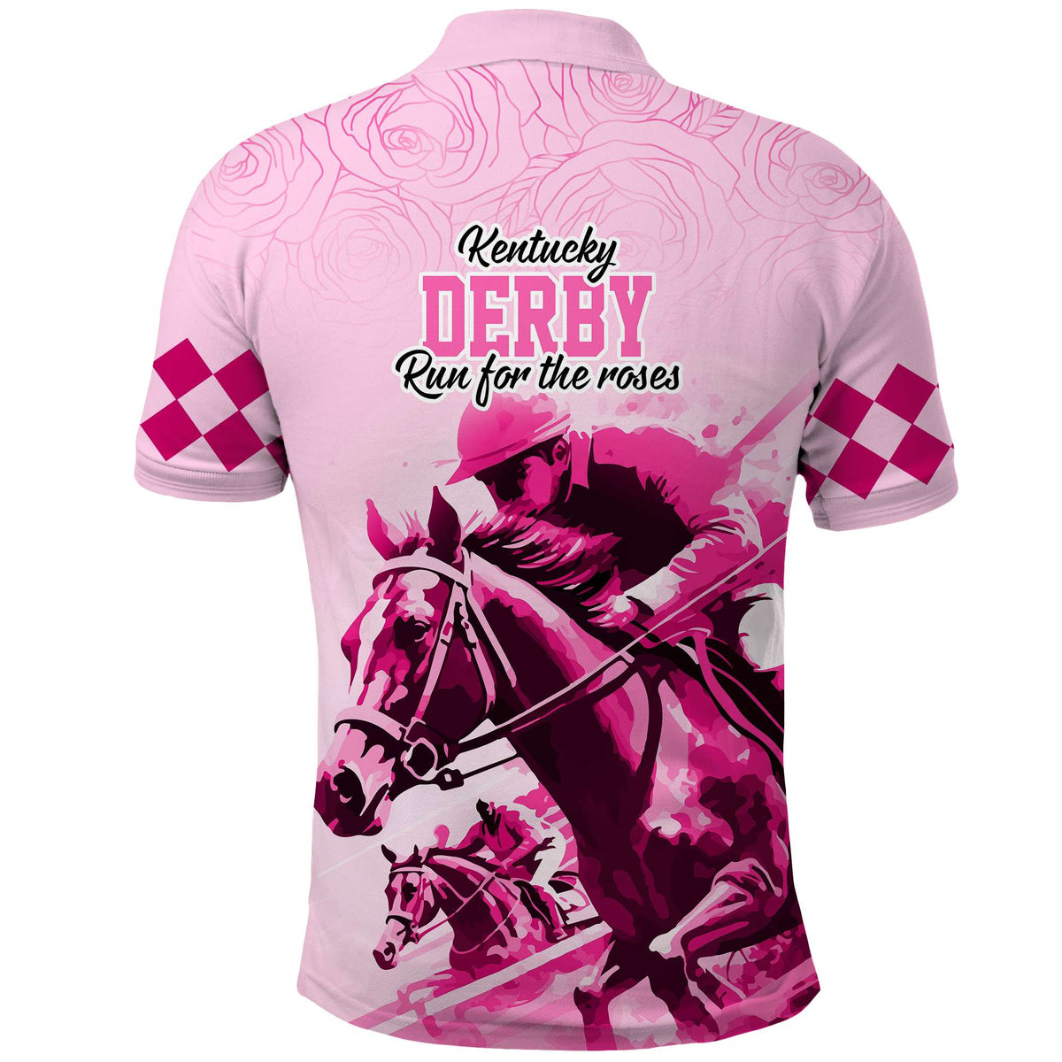 Custom Photo Kentucky Horse Racing Polo Shirt Derby Anniversary Pink Out Party
