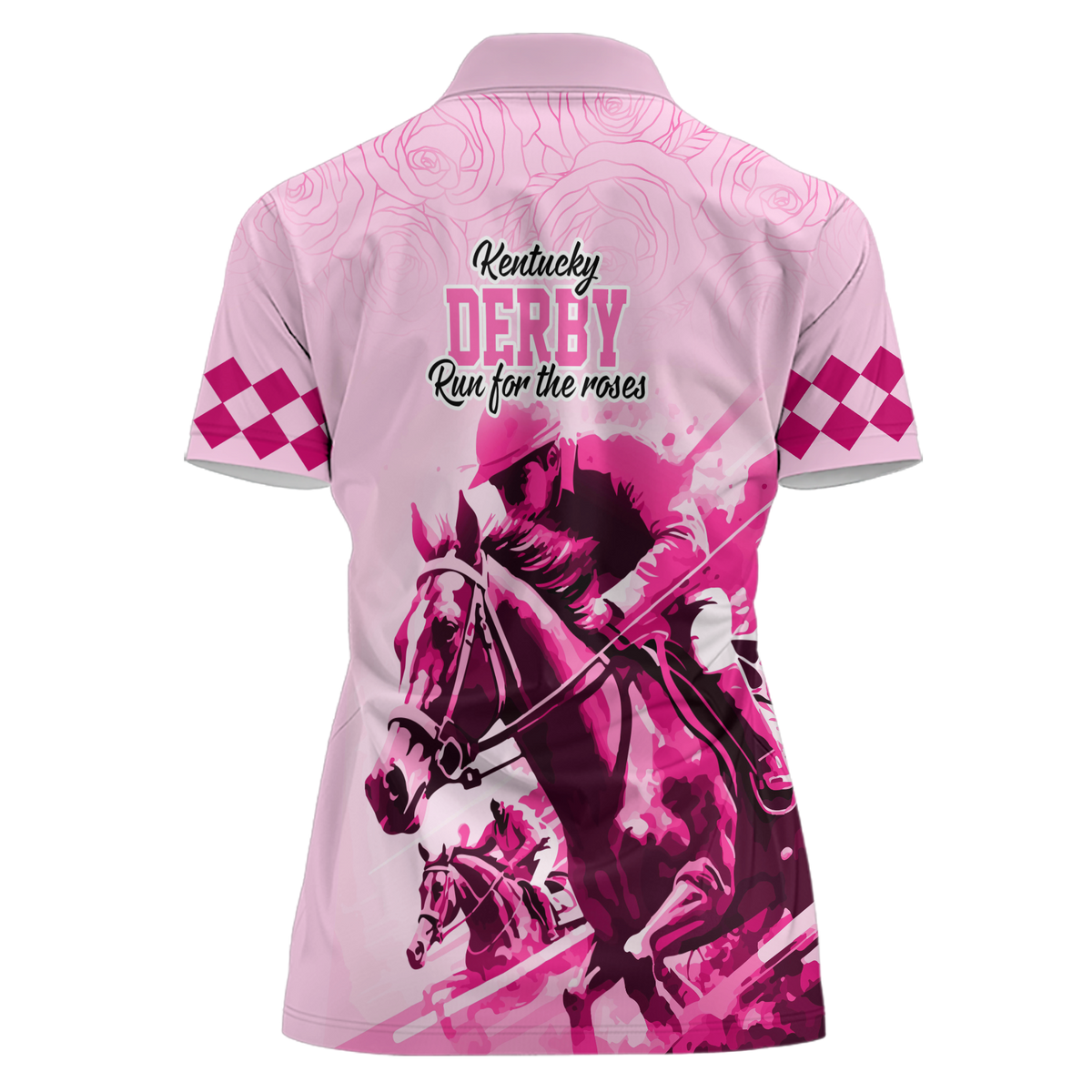 Custom Photo Kentucky Horse Racing Women Polo Shirt Derby Anniversary Pink Out Party