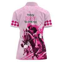 Custom Photo Kentucky Horse Racing Women Polo Shirt Derby Anniversary Pink Out Party