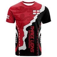 England T Shirt The Three Lions Football Go Champions Red - Wonder Print Shop