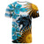 Personalised Argentina	Los Pumas Rugby T Shirt Sol de Mayo Mixed Ceibo Flowers LT9