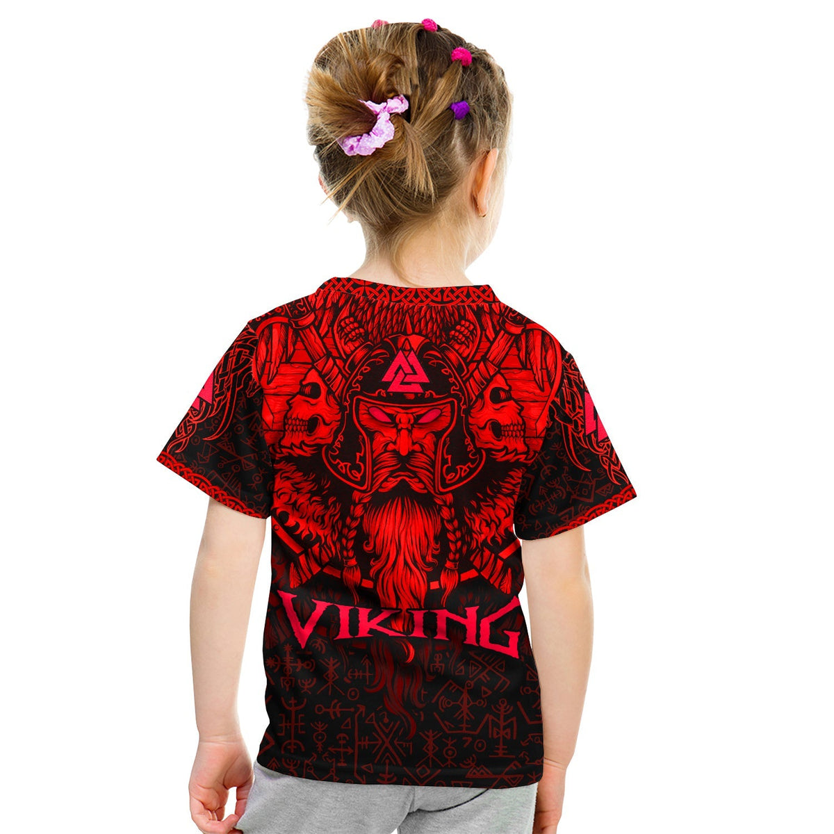 custom-viking-odin-t-shirt-kid-celtic-knot-viking-head-with-axes-magical-runes-signs-red-color