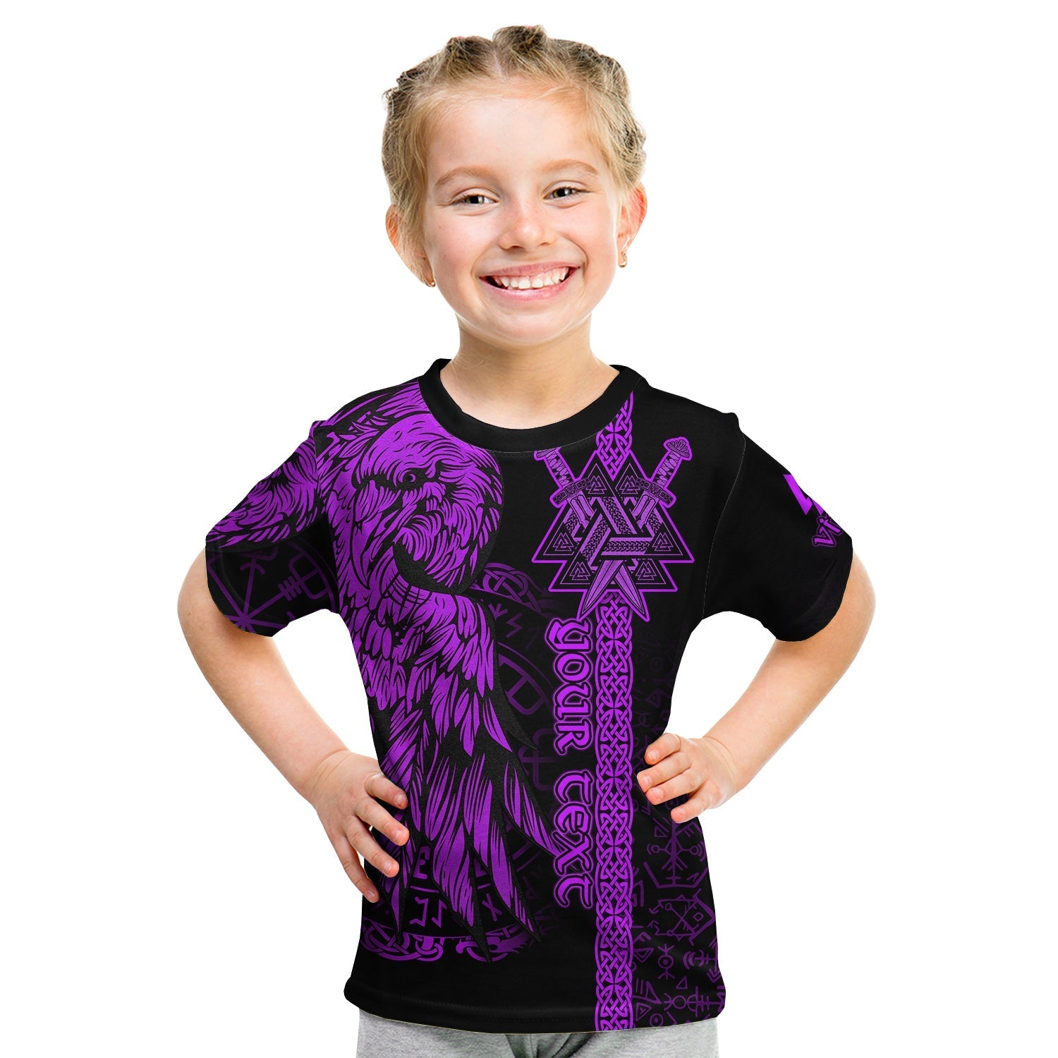 custom-viking-t-shirt-kid-valknut-raven-symbol-celtic-vegvisir-purple-color