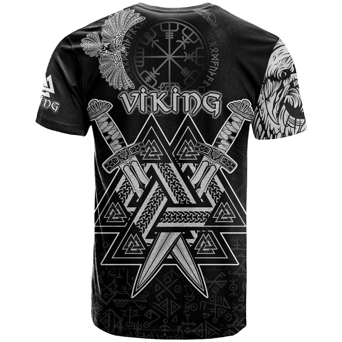 custom-viking-t-shirt-valknut-raven-symbol-celtic-vegvisir-black-color