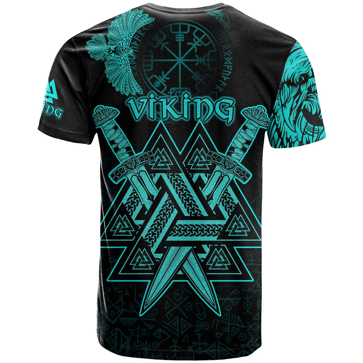 custom-viking-t-shirt-valknut-raven-symbol-celtic-vegvisir-cyan-color