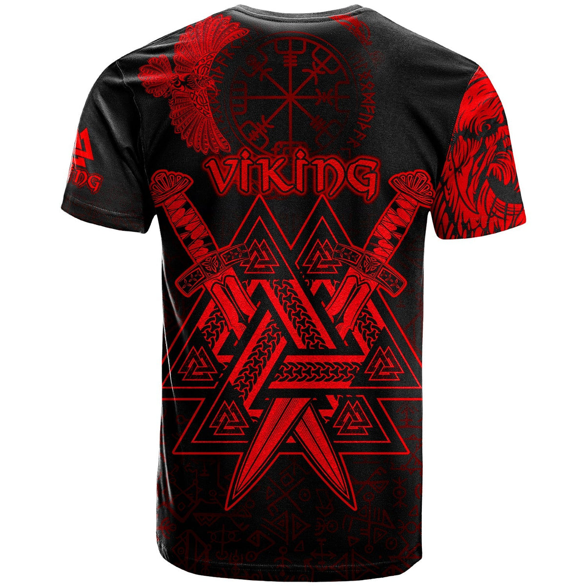 custom-viking-t-shirt-valknut-raven-symbol-celtic-vegvisir-red-color