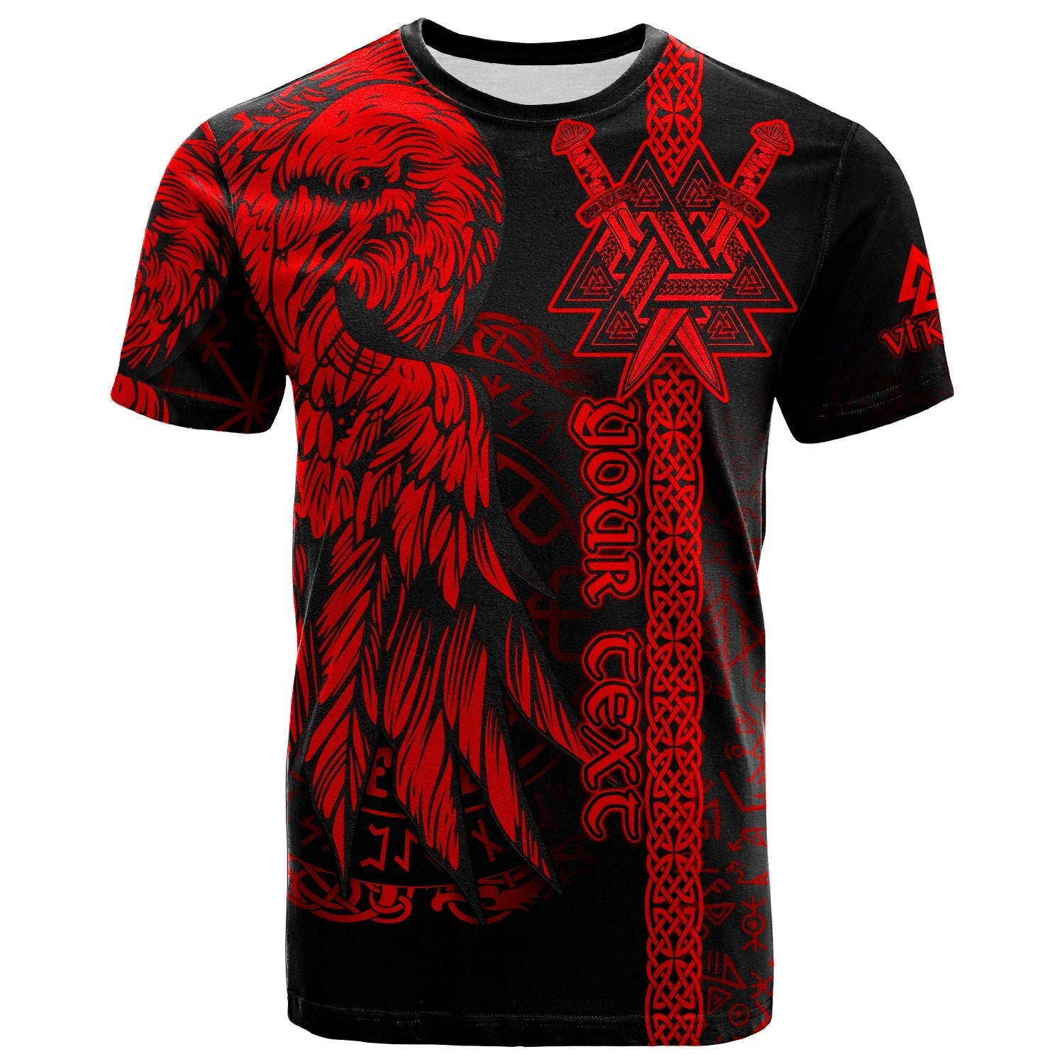 custom-viking-t-shirt-valknut-raven-symbol-celtic-vegvisir-red-color