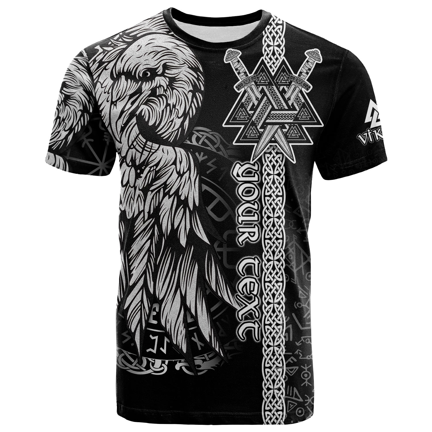 custom-viking-t-shirt-valknut-raven-symbol-celtic-vegvisir-black-color